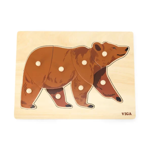 Piece together this Montessori Bear Peg Puzzle!