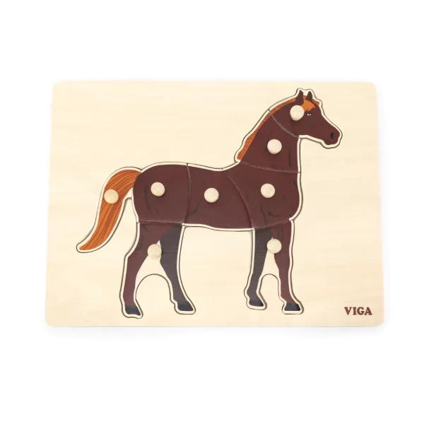 Piece together this Montessori Horse Peg Puzzle!