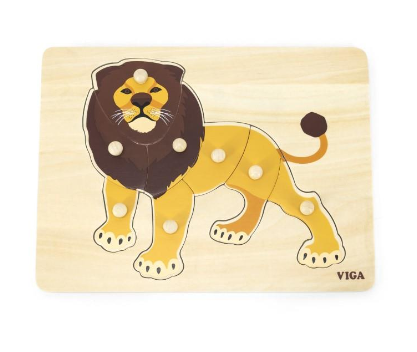 Piece together this Montessori Lion Peg Puzzle!