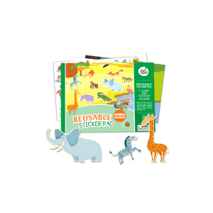 What scene can you create with the Reusable Animal World Sticker Pad Set?