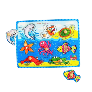 Toddlers love this Sea Animals Peg Puzzle!