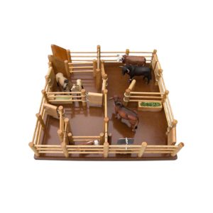 Learn about a cattle farmers life with this Ultimate Wooden Cattle Yard Playset!