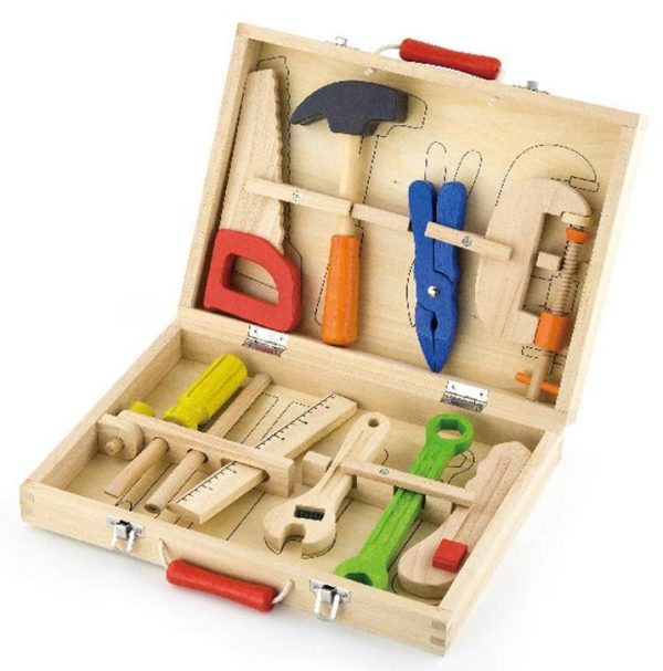 Build with our Wooden Tool Kit in a Case