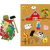 Tap and build a picture with the Wooden Farm Tap A Shape in Bookcase!